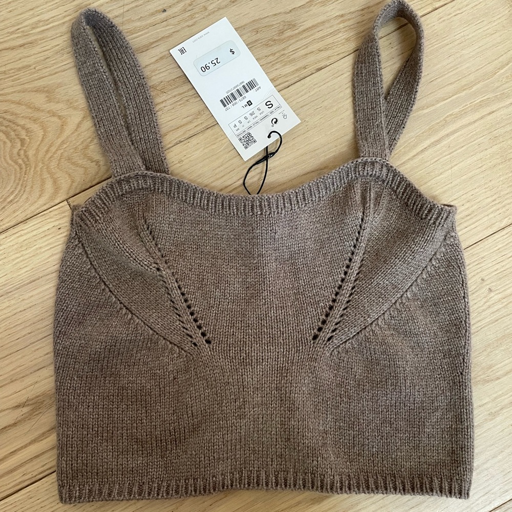 ZARA NWT Strappy Knit Top - S